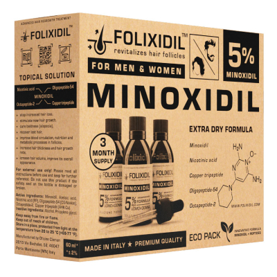 Миноксидил Folixidil 5% Eco (Фоликсидил Эко) для мужчин и женщин на 3 месяца